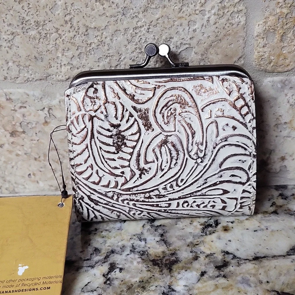 Patricia Nash Metallic White Astor Wallet
